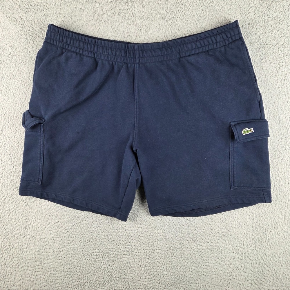 Lacoste‎ Cotton Fleece Cargo Shorts Mens 4XL Blue Sweat